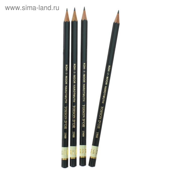 фото Набор чернографитных карандашей 4 штуки koh-i-noor, профессиональных 1900 4н (2474704)