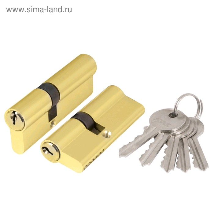 

Цилиндровый механизм AX100.70 мм ,30х10х30, 5 ключей, цвет латунь