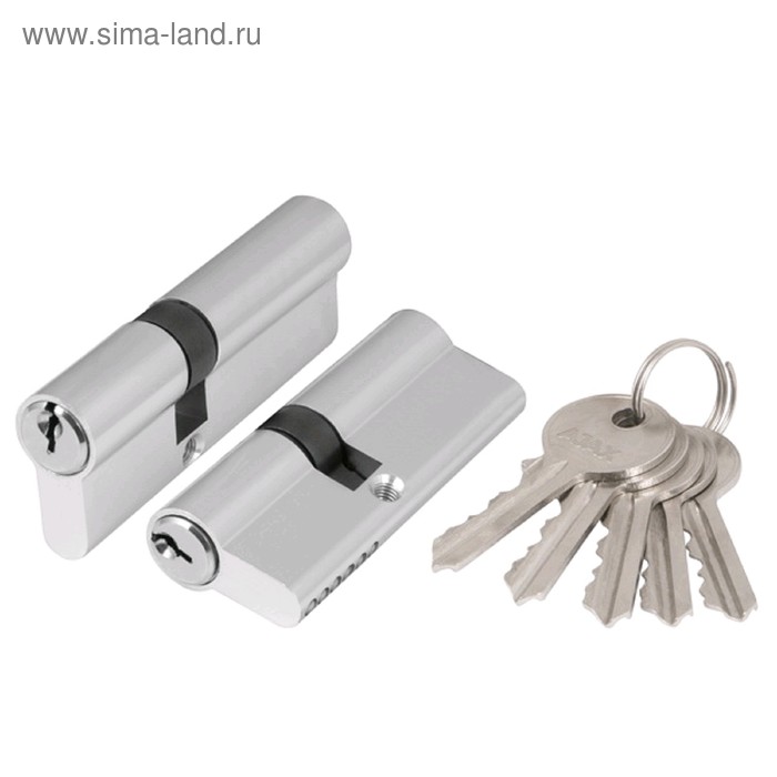 

Цилиндровый механизм AX100.80 мм ,30х10х40, 5 ключей, цвет хром