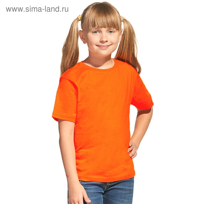 Футболка детская, рост 140 см, цвет оранжевый