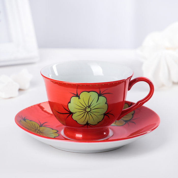 Чайная пара 180 мл "Камбоджа", цвет красный