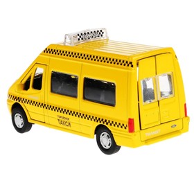 

Машина металл. «Ford Transit. Такси» открывающиеся двери, со светом и звуком