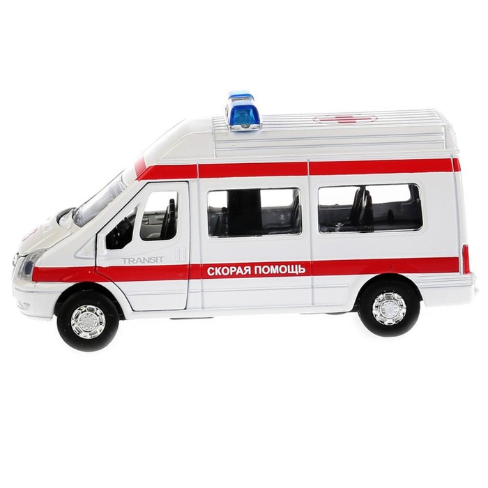 

Машина металлическая, инерционная «Ford Transit. Скорая помощь», световые и звуковые эффекты