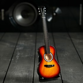 Гитара сувенирная "Акустическая" коричневая, на подставке 24х8х2 см