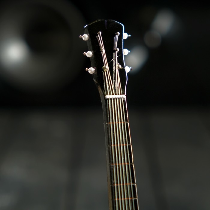 Гитара сувенирная "Акустическая" коричневая, на подставке 24х8х2 см
