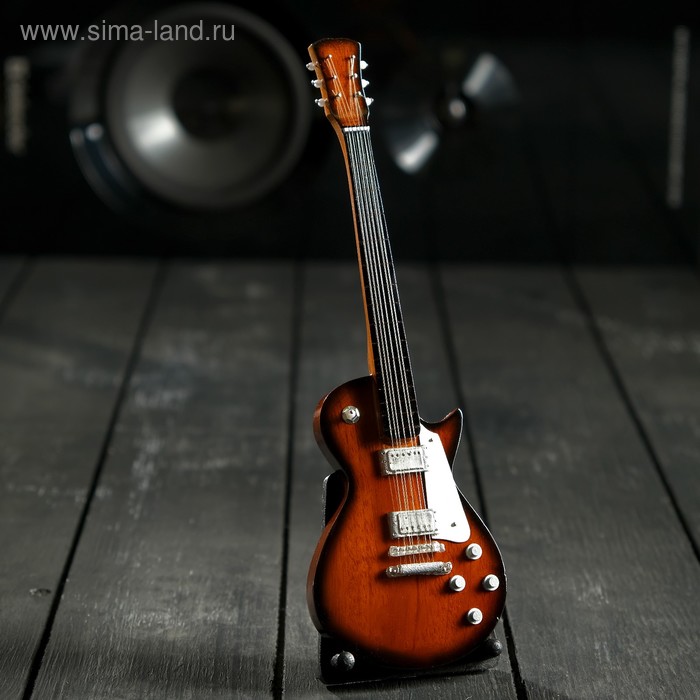 

Гитара сувенирная "Les Paul" коричнево-белая, на подставке 24х8х2 см
