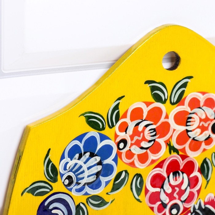 

Доска разделочная, вид 2, 29х21 см, городецкая роспись, ручная работа, микс