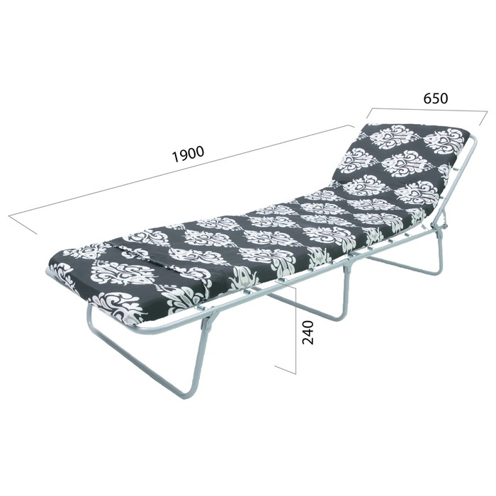 Раскладушка Стефания мягкая с86а, 192 х 66 х 24, макс. нагрузка 120 кг, ткань МИКС кровать раскладная ольса стефания п мягкая лист 10 мм каркас антрацит ткань разноцветная с86а с749
