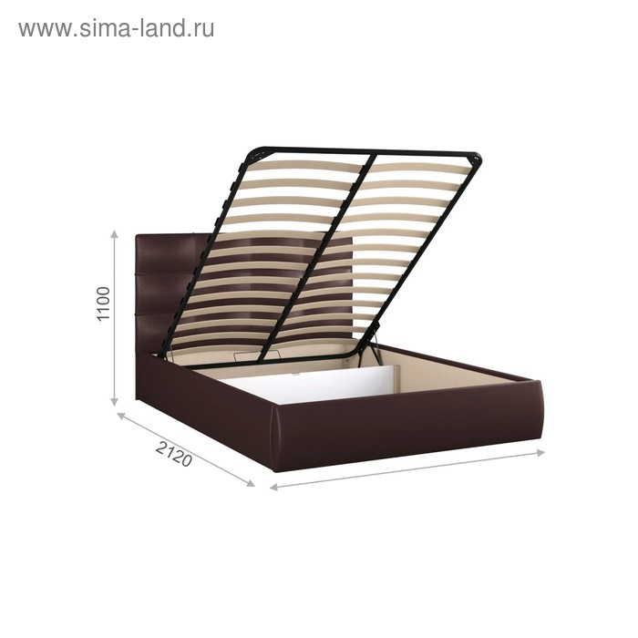 Кровать «Вена» с подъёмным механизмом, 140 × 200 см, кожзам, цвет Marvel Pearl bronze