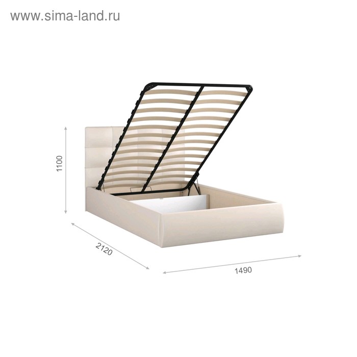 Кровать «Вена» с подъёмным механизмом, 140 × 200 см, кожзам, цвет Marvel Pearl shell