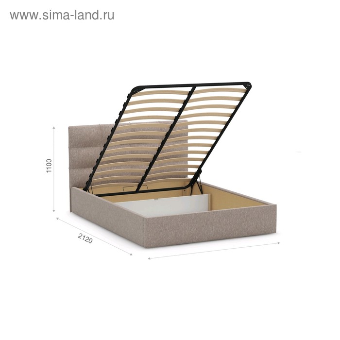 Кровать «Вена» с подъёмным механизмом, 140 × 200 см, ткань, цвет Verso pebble