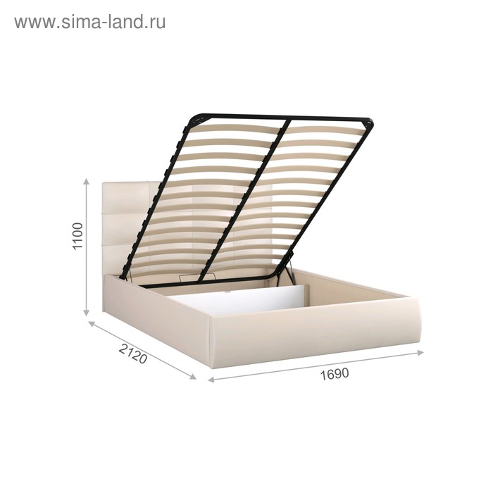 Кровать «Вена» с подъёмным механизмом, 160 × 200 см, кожзам, цвет Marvel Pearl shell