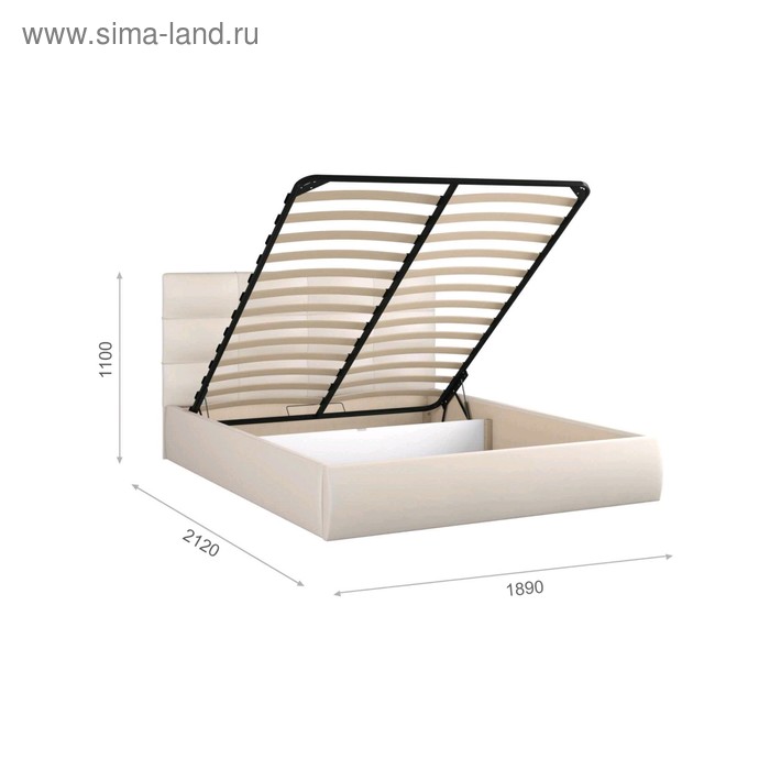 Кровать «Вена» с подъёмным механизмом, 180 × 200 см, кожзам, цвет Teos milk