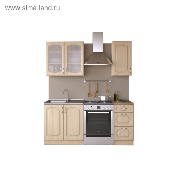 Кухня «Паула» со столешницей, размер 1.2 м, фасады МДФ, цвет берёза 30833