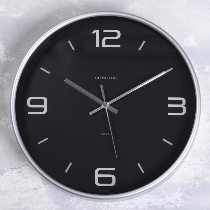 Часы настенные, серия: Интерьер, Эдит, d-30.5 см, серебро