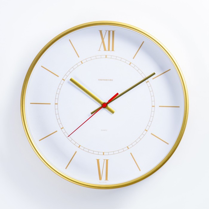 Часы настенные, серия: Интерьер Эдит d=30.5 см, золото