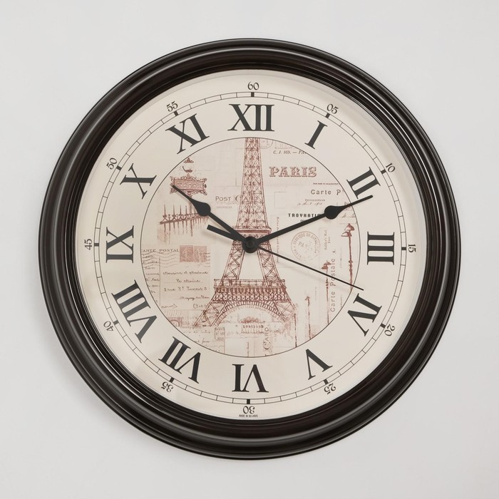 фото Часы настенные, серия: город "париж", d=31 см тройка