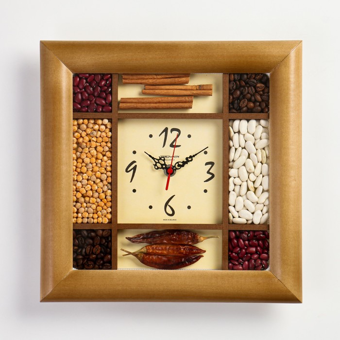 фото Часы настенные, серия: кухня "ароматные специи", 29х29 см тройка