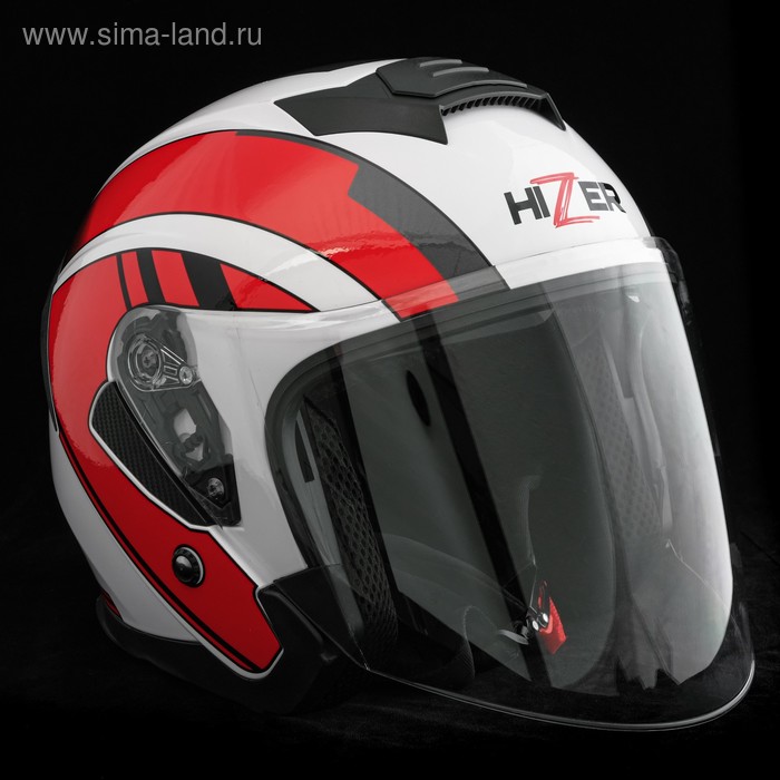 Шлем HIZER J222, размер L, белый/красный