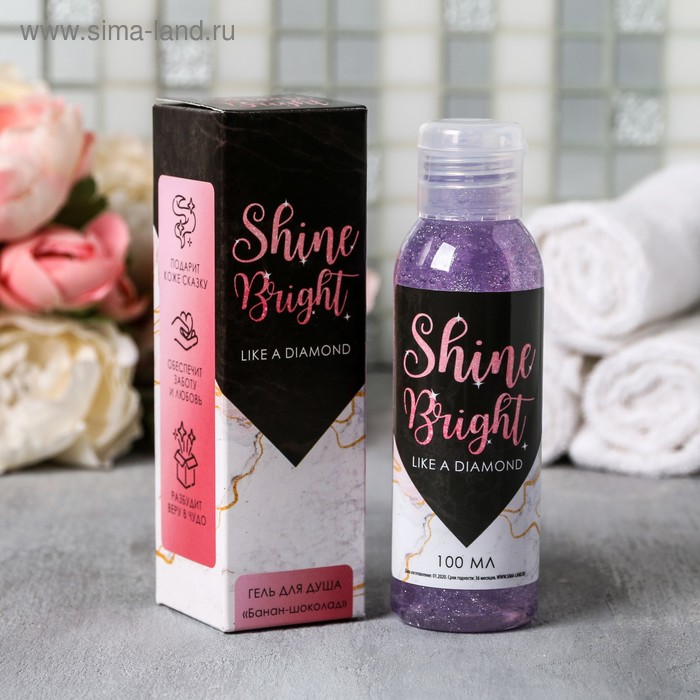 Гели для душа Гель для душа Shine Bright, банан-шоколад