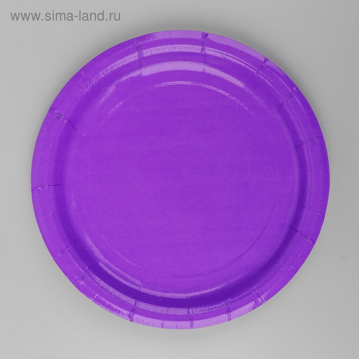 фото Тарелка бумажная, однотонная, цвет фиолетовый страна карнавалия