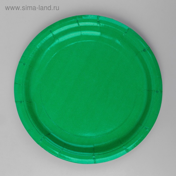 фото Тарелка бумажная, однотонная, цвет зелёный страна карнавалия