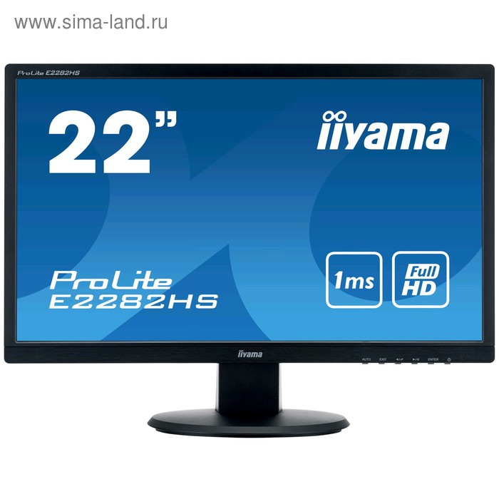 фото Монитор iiyama prolite e2282hs-b1 21.5", tn+film, 1920x1080, 60гц,1мс,vga,dvi,hdmi,чёрный