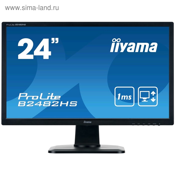 фото Монитор iiyama prolite b2482hs-b1 24", tn, 1920x1080, 60гц, 1мс, vga, dvi, hdmi, чёрный