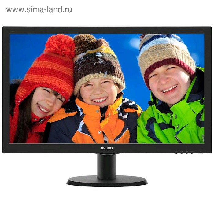 фото Монитор philips 243v5qsba (00/01) 23.6", va, 1920x1080, 60гц, 8мс, vga, dvi, чёрный