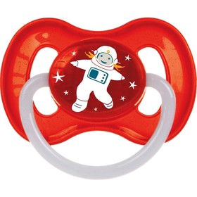 Пустышка латексная Canpol babies Space, круглая, от 6-18 месяцев, цвет красный