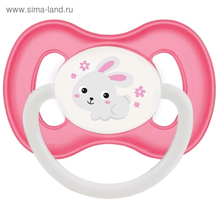 фото Пустышка силиконовая canpol babies bunny&company, симметричная, от 6-18 месяцев, цвет розовый