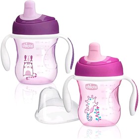 

Чашка-поильник Chicco Training Cup, от 6 месяцев, цвет розово-фиолетовый, рисунок МИКС, 200 мл