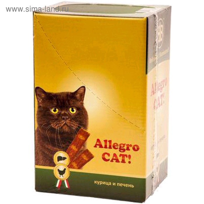 Колбаски B&B Allegro Dog для кошек, курица/печень, 60 шт