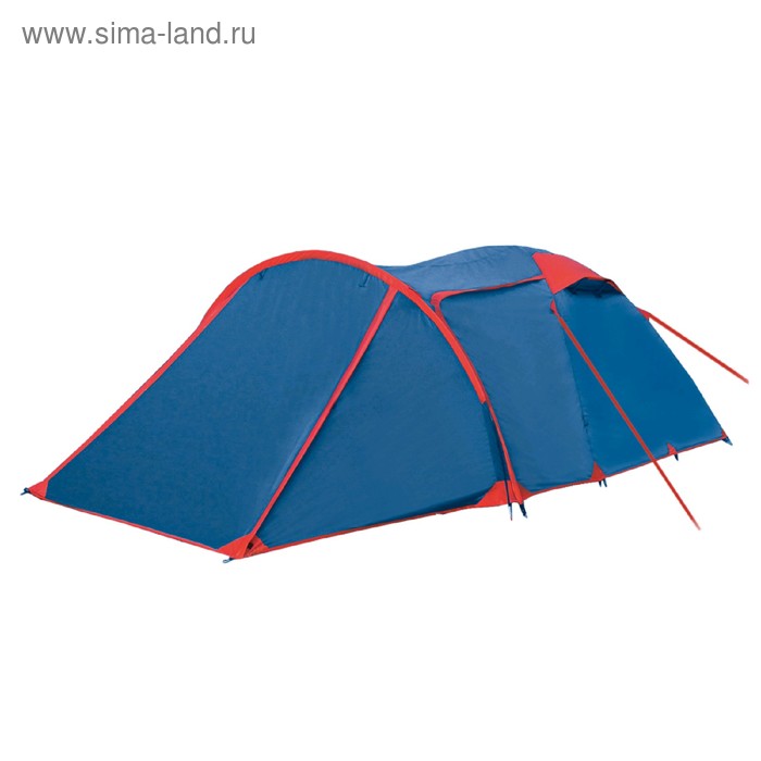 палатка 4 х местная arten vega синий Палатка Arten Spring, двухслойная, 3-местная, цвет синий