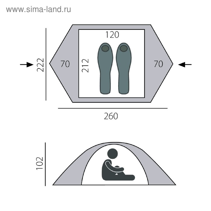 фото Палатка btrace spin 2, двухслойная, 2-местная, цвет зелёный