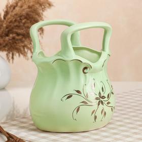 

Конфетница "Сумочка", зелёная, керамика, 25 см