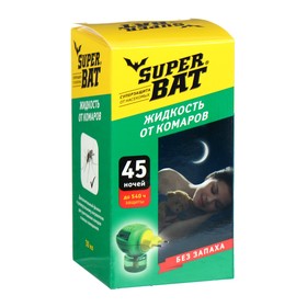 Дополнительный флакон-жидкость от комаров "SuperBAT ", без запаха, 45 ночей, 30 мл