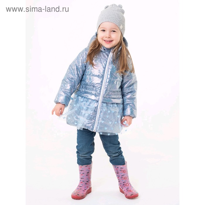 фото Куртка для девочек «принцесса», рост 98 см, цвет голубой emson kids