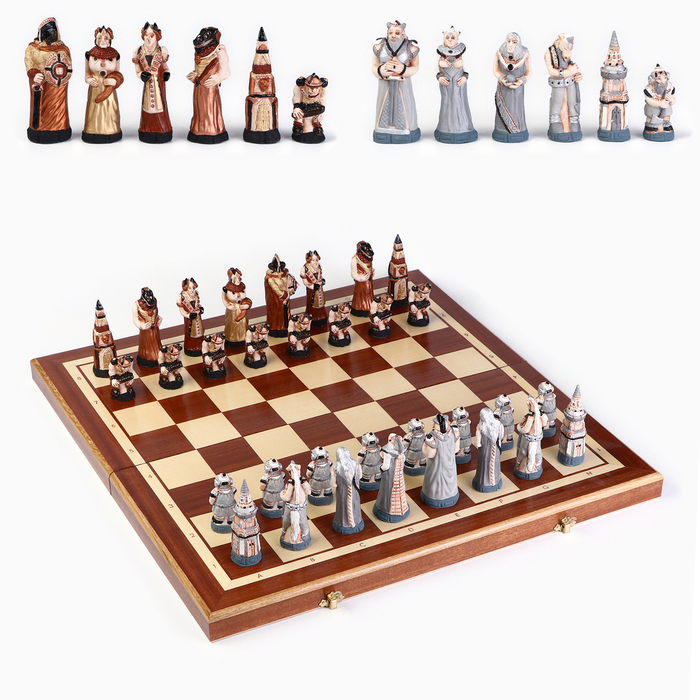 цена Шахматы польские Madon Мраморные, 55.5 х 55.5 см, король h-10.5 см, пешка h-7 см