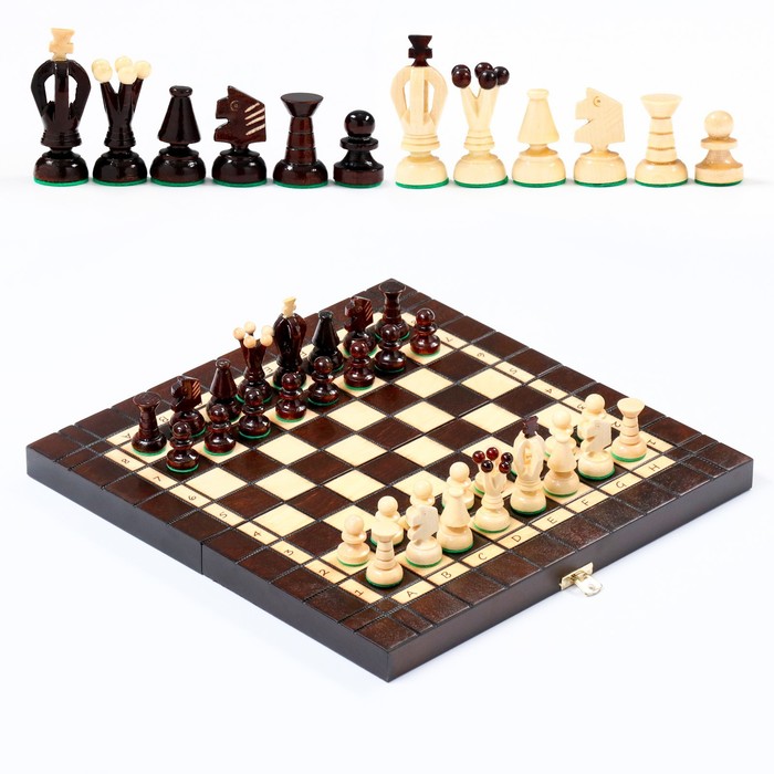 Настольная игра 2 в 1: шахматы, шашки, 35 х 35 см, король h-6 см, пешка h-3 см