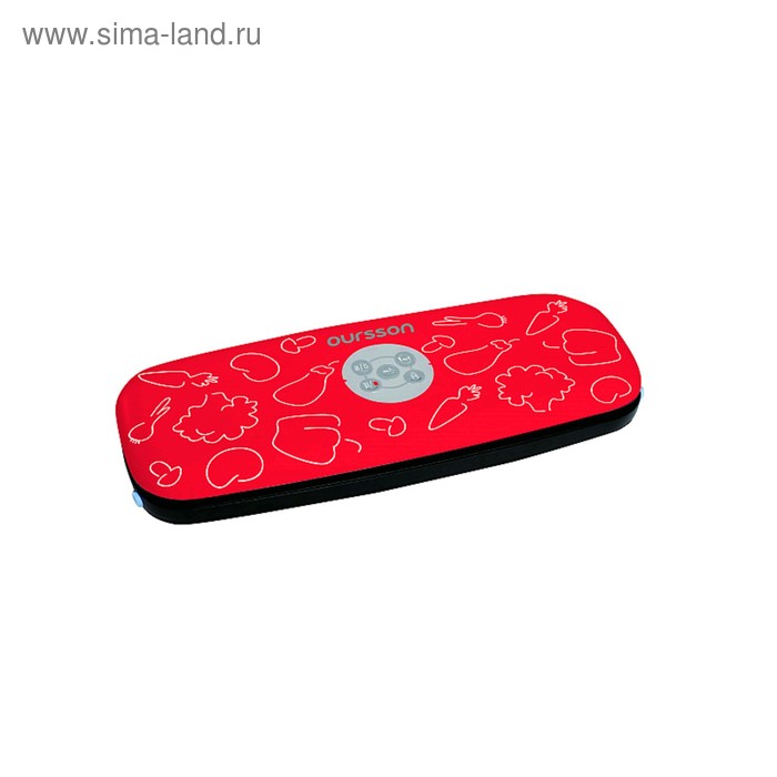 Вакуумный упаковщик Oursson VS0434/RD, 85 Вт, 20х30 см, 5 пакетов+рулон в комплекте, красный