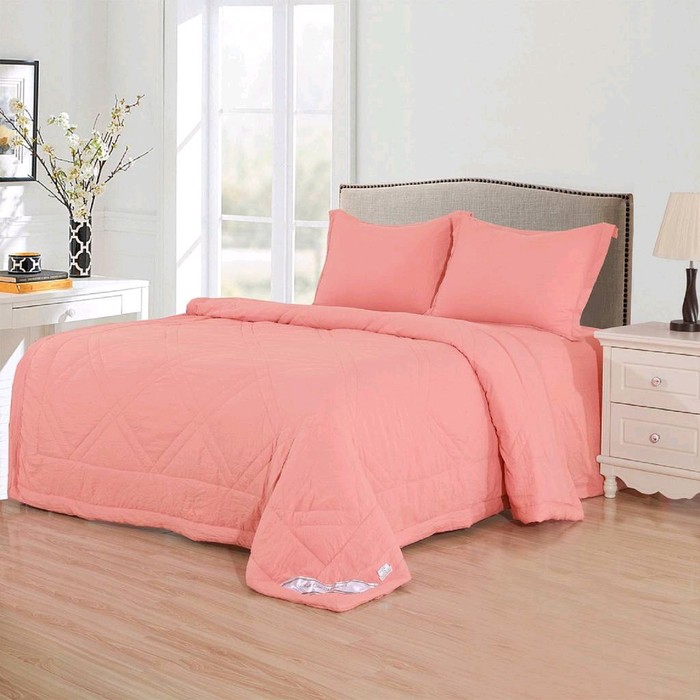 Комплект «Сандра»: 230 × 250 см, одеяла 155 × 210 см - 2 шт, 50 × 70 см - 2 шт, персиковый