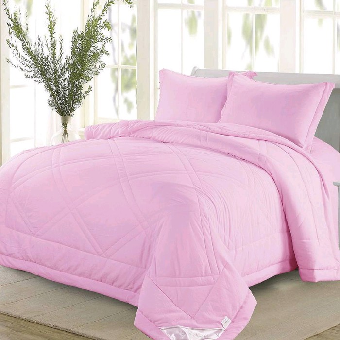 Комплект «Сандра»: 230 × 250 см, одеяла 155 × 210 см - 2 шт, 50 × 70 см - 2 шт, розовый