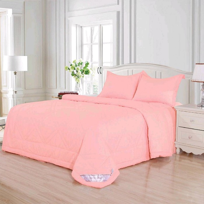Комплект «Сандра»: 230 × 250 см, одеяло 200 × 220 см, 50 × 70 см - 2 шт, светло-персиковый