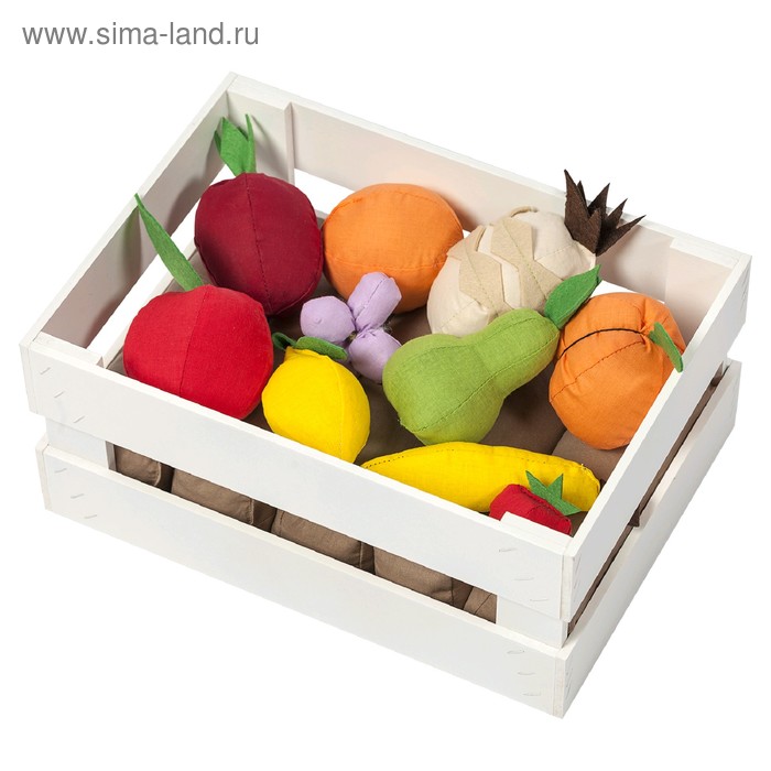 Набор фруктов в ящике, 10 предметов, с карточками подарочный набор фруктов в ящике