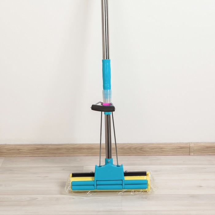 Швабра PVA с двойным роликом, телескопическая стальная ручка 89-107 см