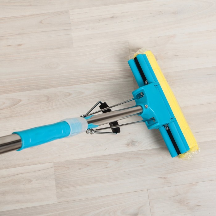 Швабра PVA с двойным роликом, телескопическая стальная ручка 89-107 см