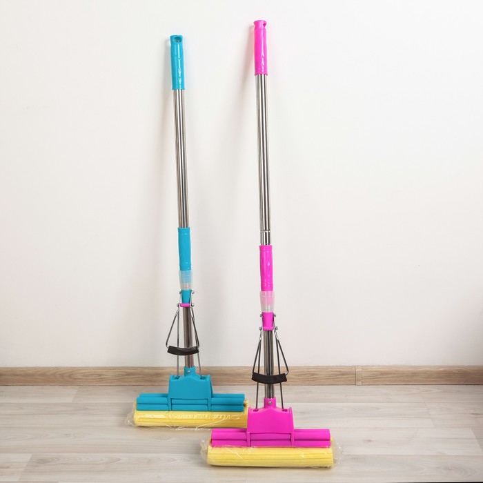 Швабра PVA с двойным роликом, телескопическая стальная ручка 89-107 см