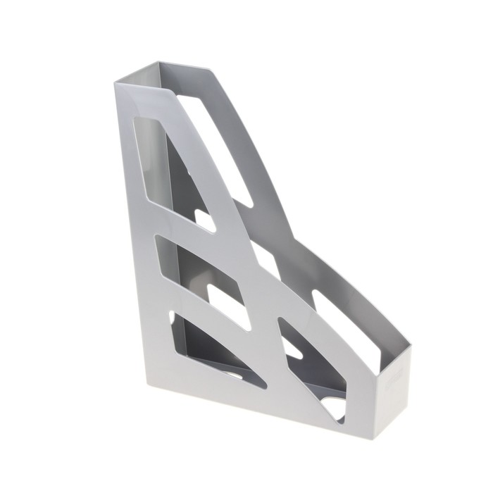 Лоток для бумаг вертикальный "Лидер", серый металлик