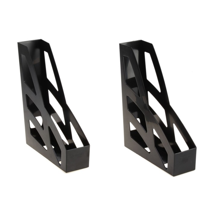 Набор вертикальных лотков для бумаг "Лидер", чёрный, 2 штуки